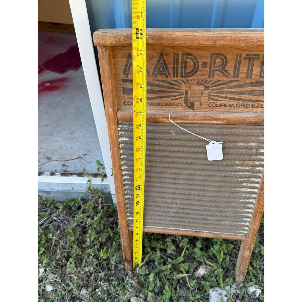 Vintage Maid-Rite‎ No. 2072 Washboard Metal Wood Farmhouse Rustic Décor 1940's - Picture 5 of 6